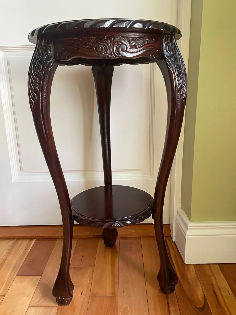 Plant Stand - carved mahogany - Image 3