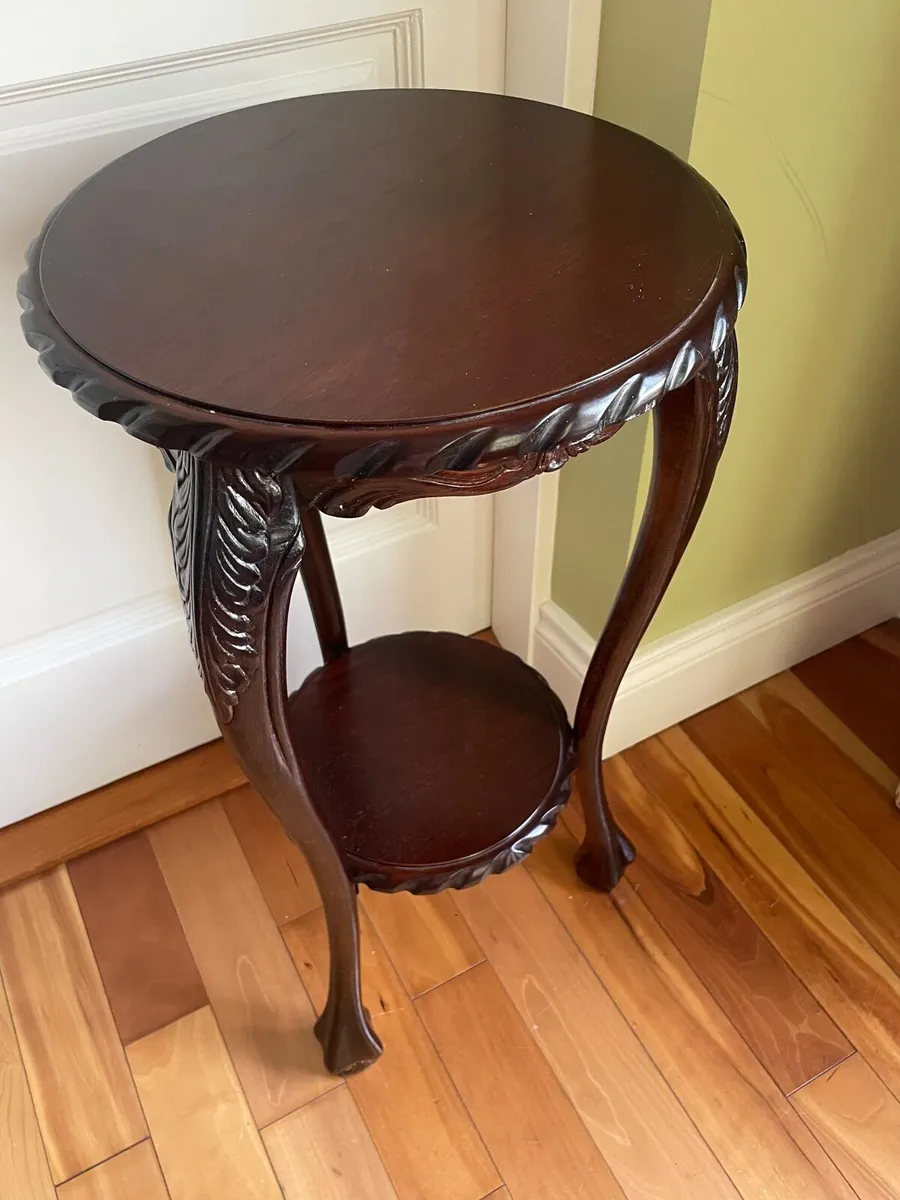 Plant Stand - carved mahogany - Image 4