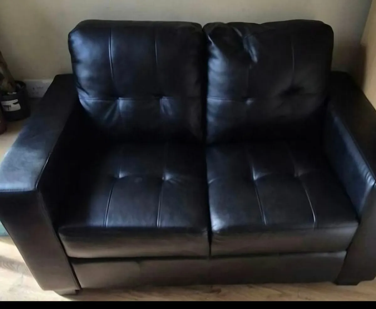 2 seater black sofa