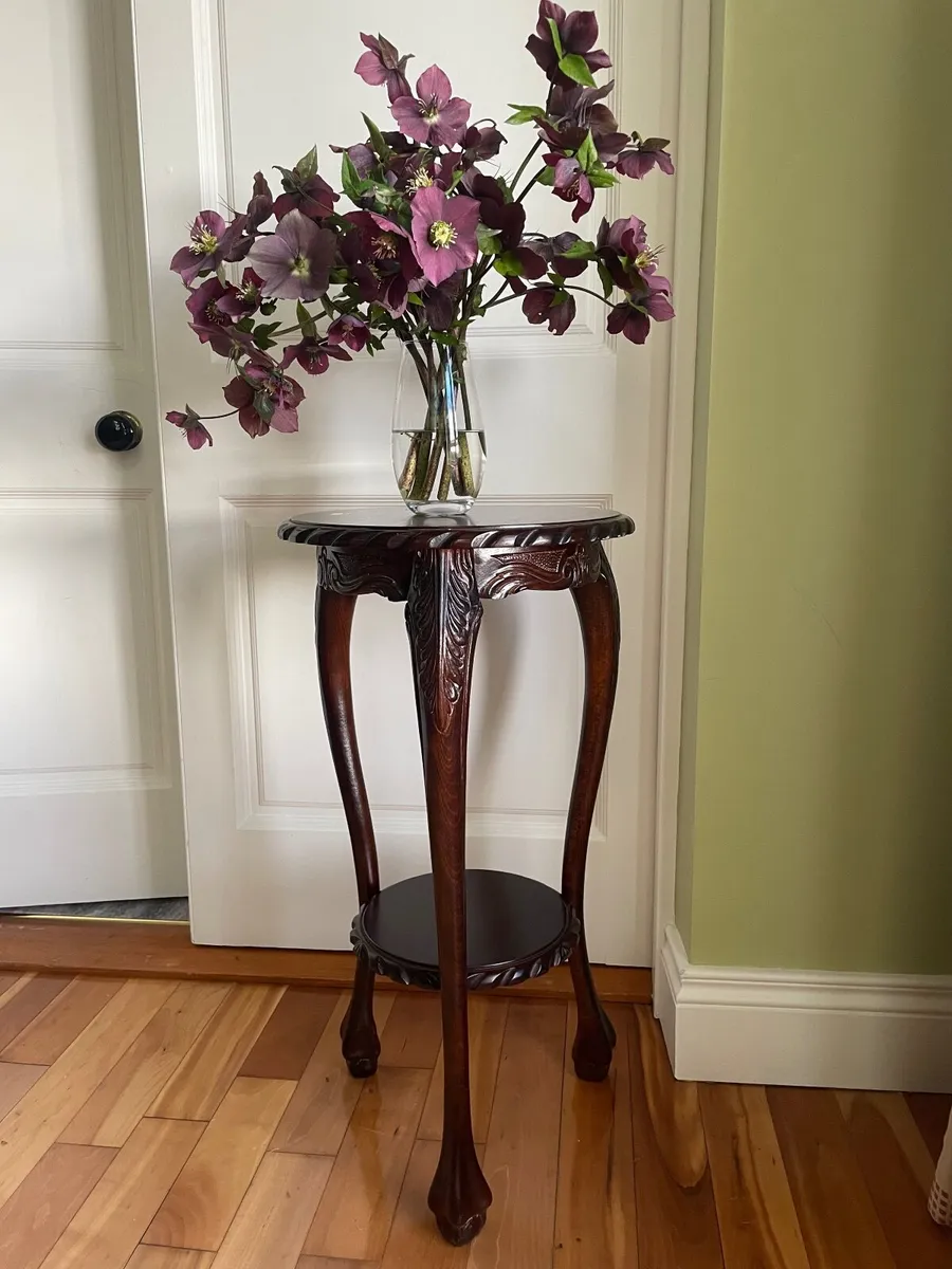 Plant Stand - carved mahogany - Image 1