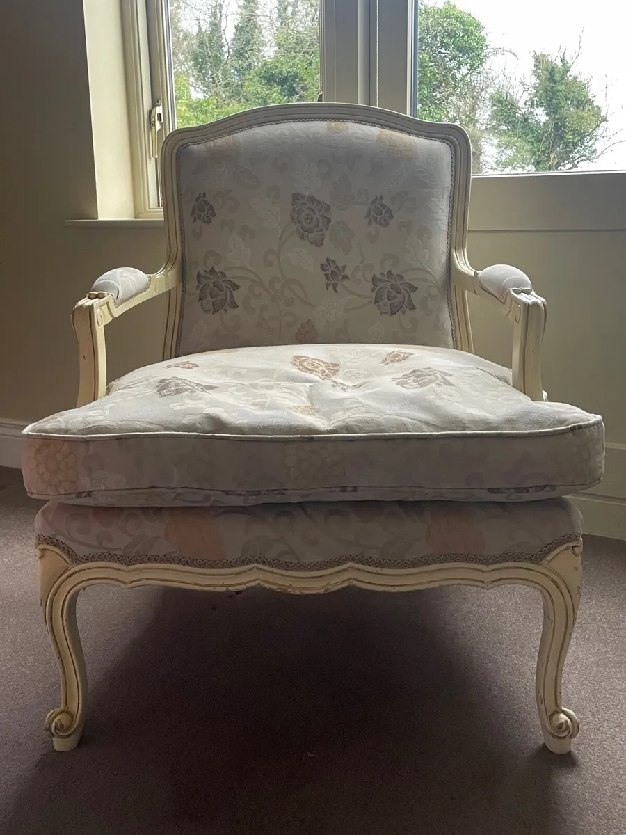 French Style Upholstered Armchair - Image 1