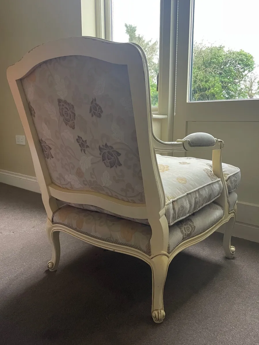 French Style Upholstered Armchair - Image 4