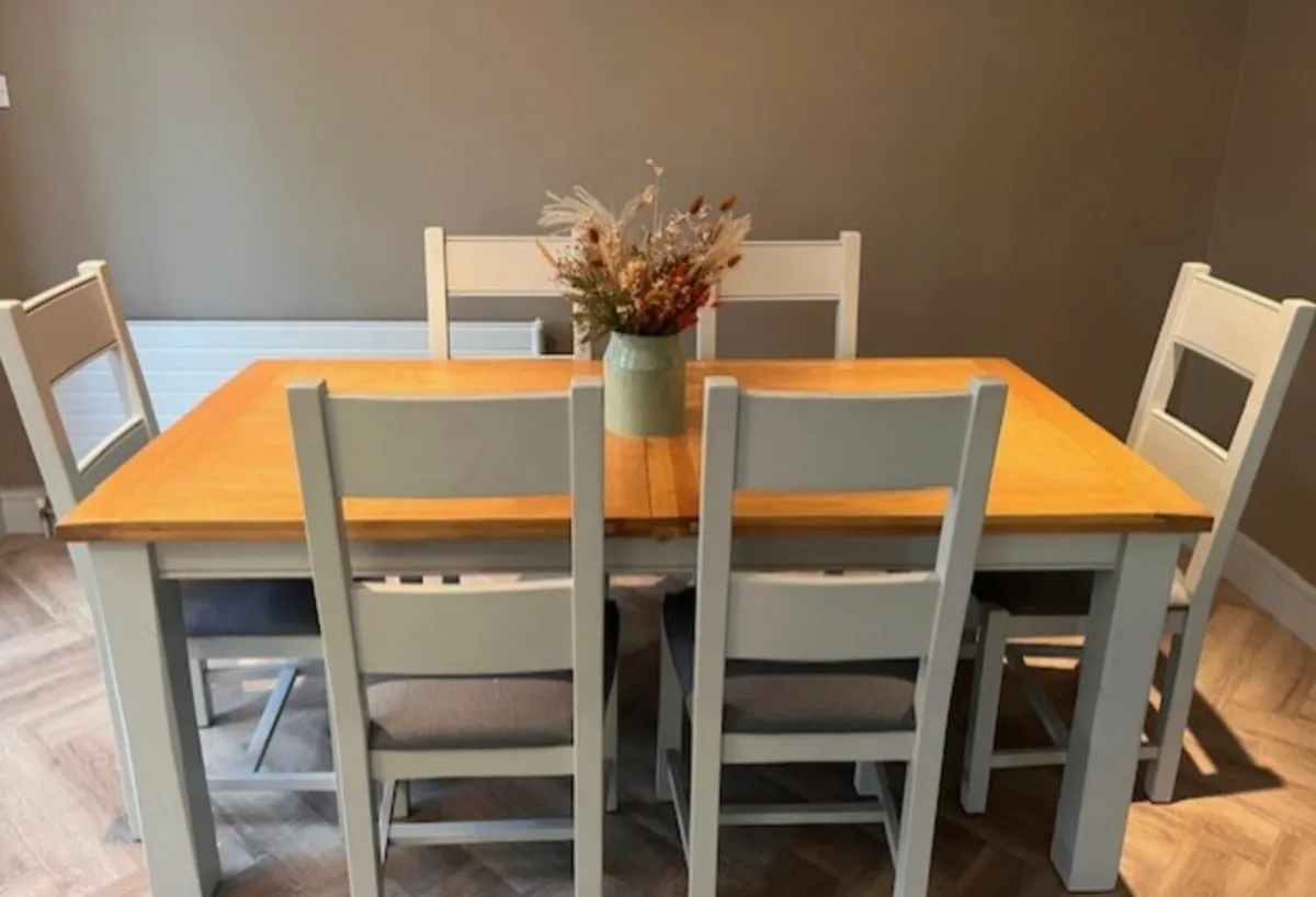 Table X 6 chairs & Matching TV unit - Image 1