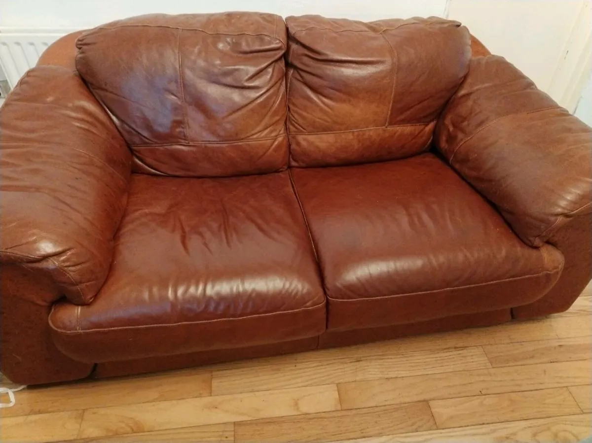 Leather 2-seater Sofa - Image 1