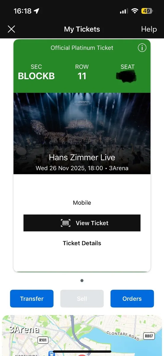 Hans Zimmer Dublin single platinum ticket - Image 2