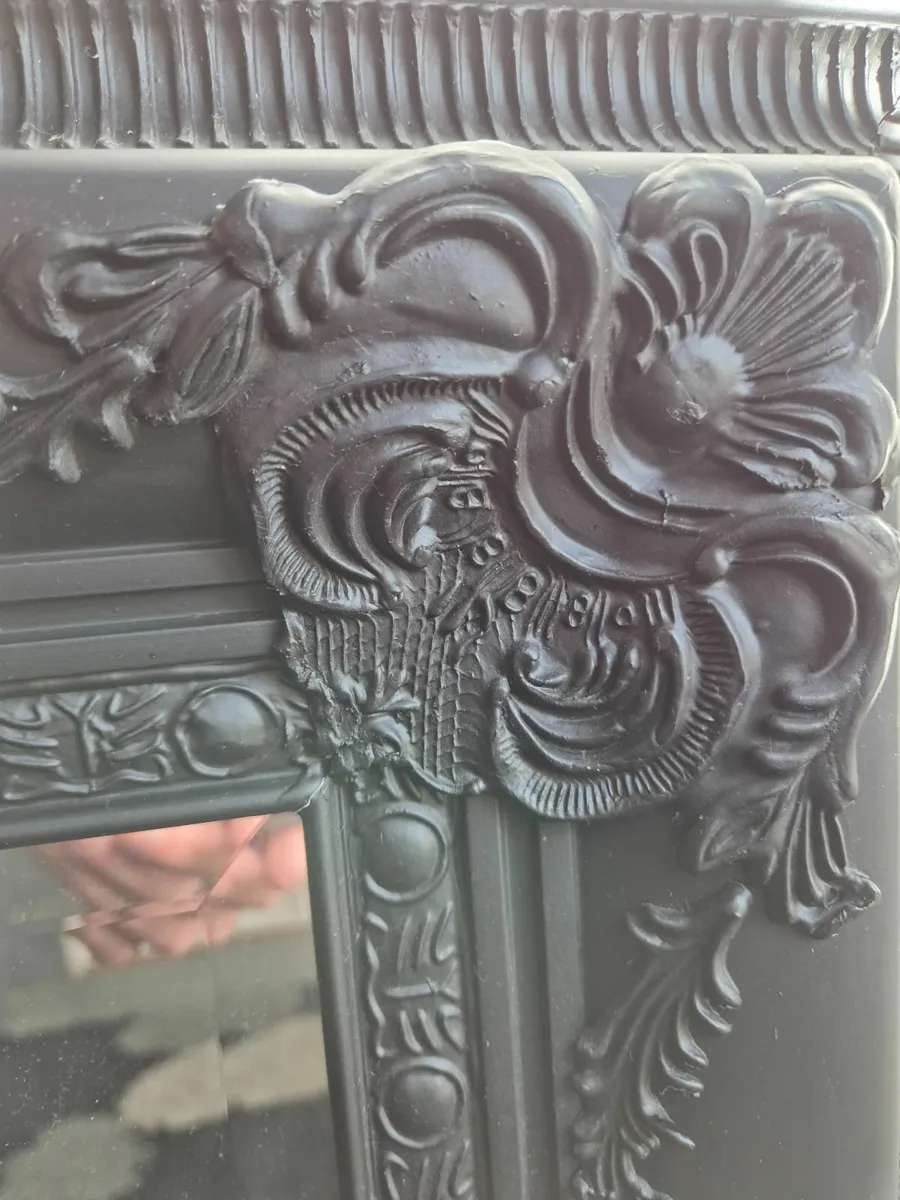 Large Black Ornate Mirror - Image 2