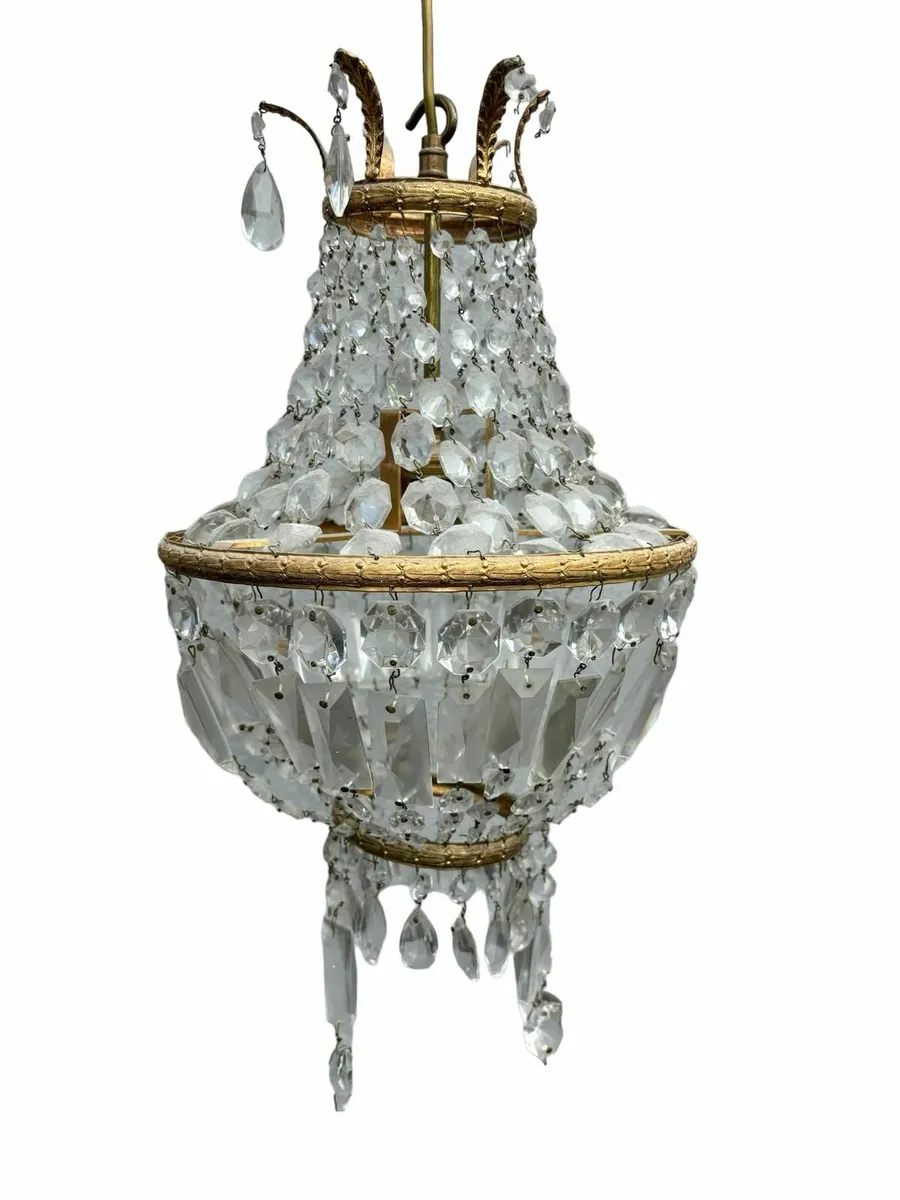 Chandeliers x 2 - Antique- Glass - Image 4