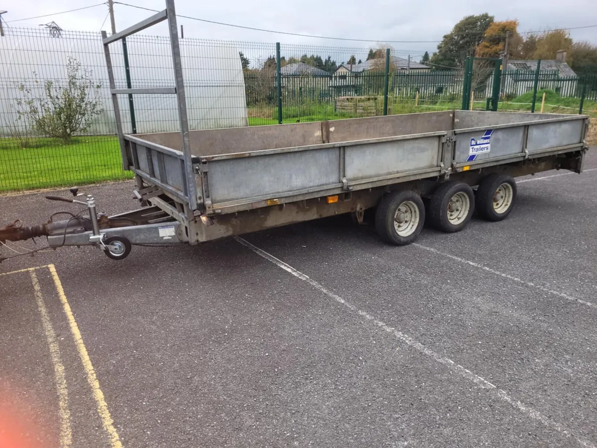 16x6'6 ifor Williams tri-axel trailer drop sides, - Image 1