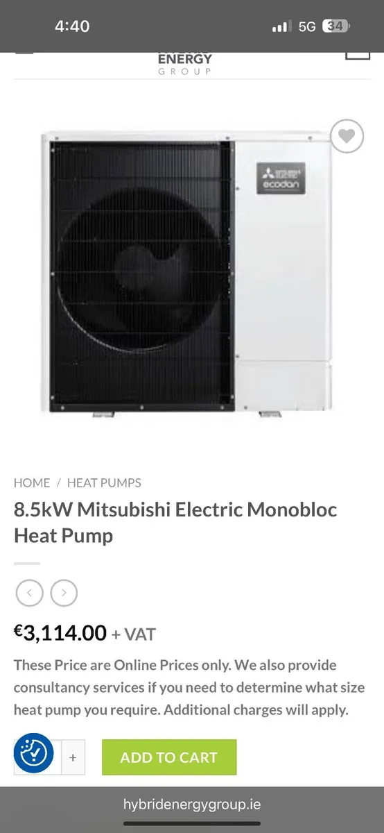 Mitsubishi air to water heat pump 8.5 monobloc uni - Image 2