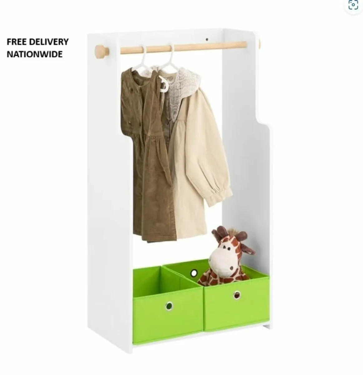 Childrens Clothes Rack with Storage Boxes Kids War - Image 1