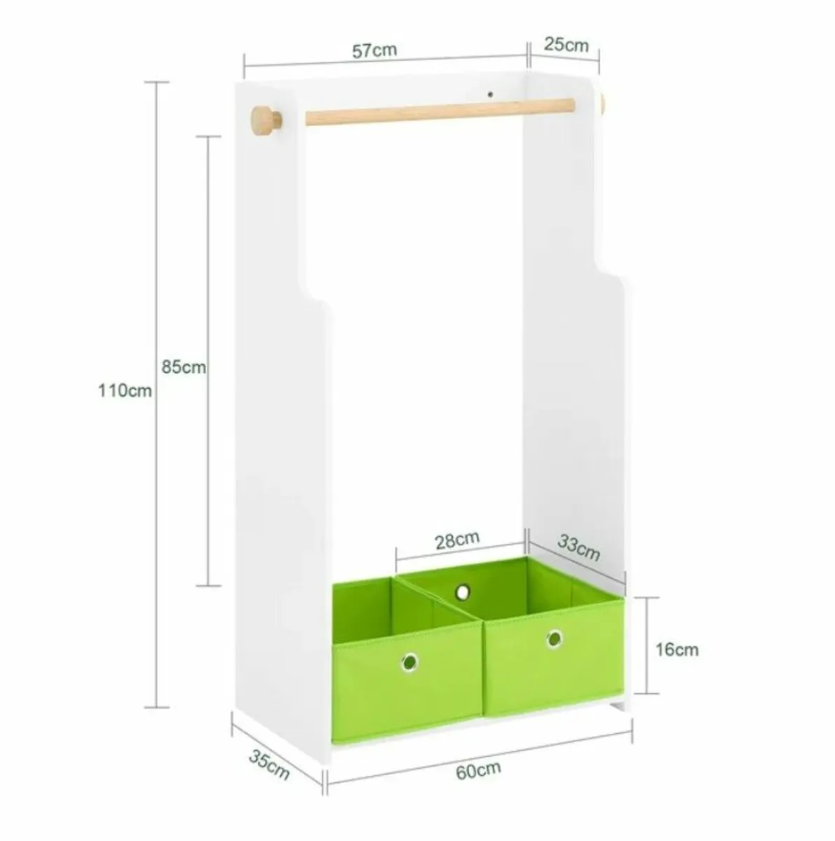 Childrens Clothes Rack with Storage Boxes Kids War - Image 2