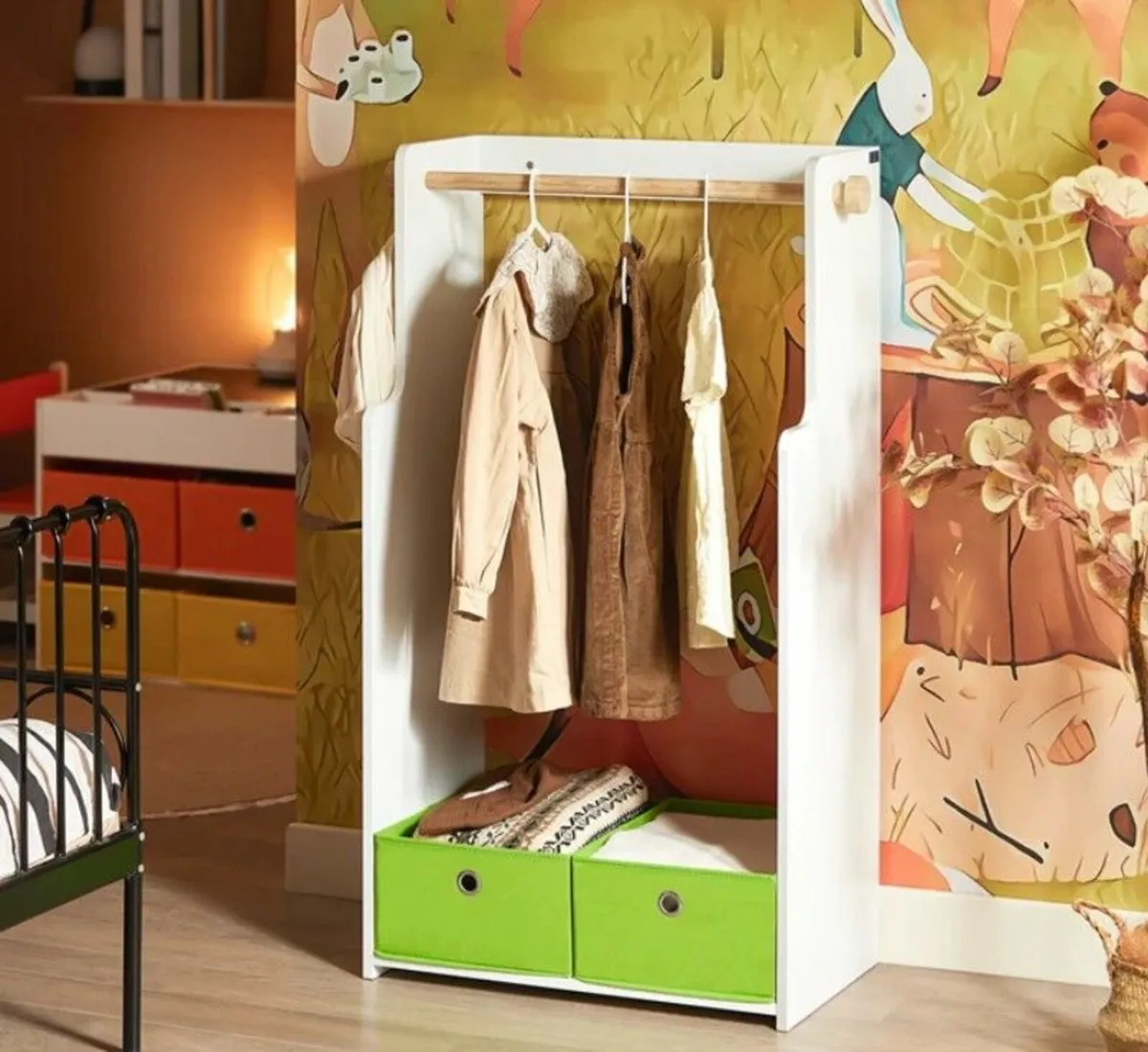 Childrens Clothes Rack with Storage Boxes Kids War - Image 4
