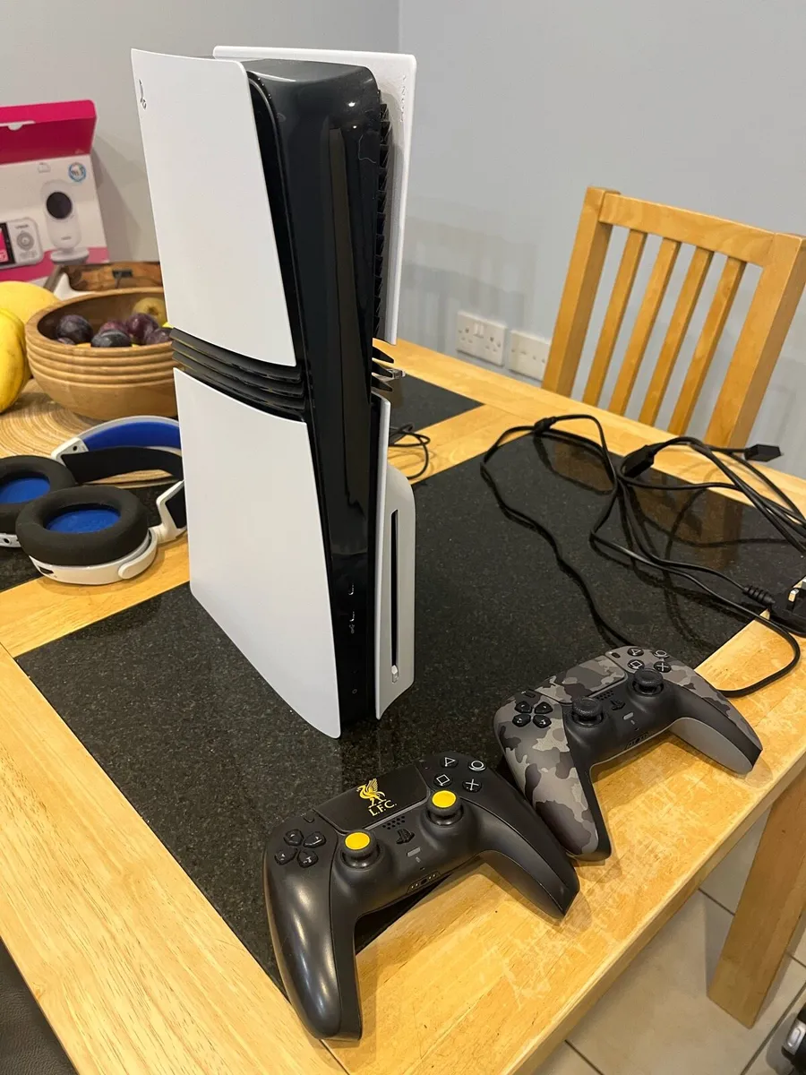 PS5 Pro with Disc Drive, 2 controllers, headset - Image 1