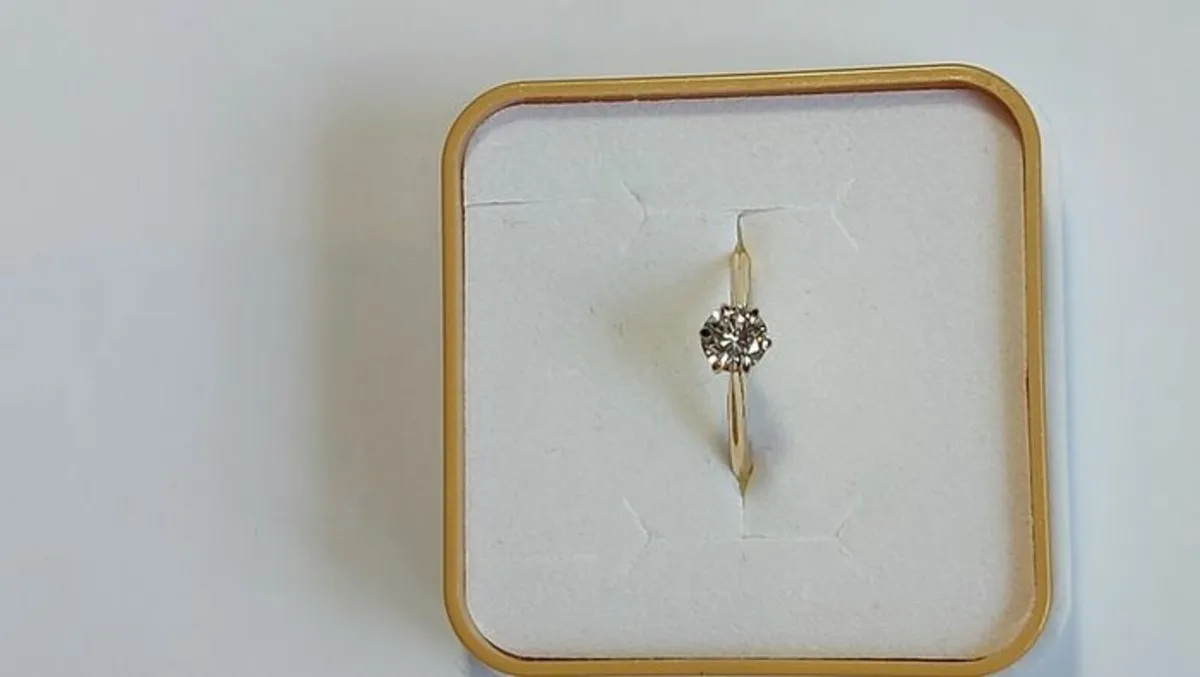 0.55 ct Natural Diamond 18K Yellow Gold Ring AIG - Image 4
