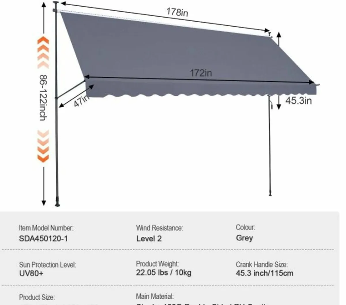 Manual Retractable Awning – Retractable Patio Awni - Image 2