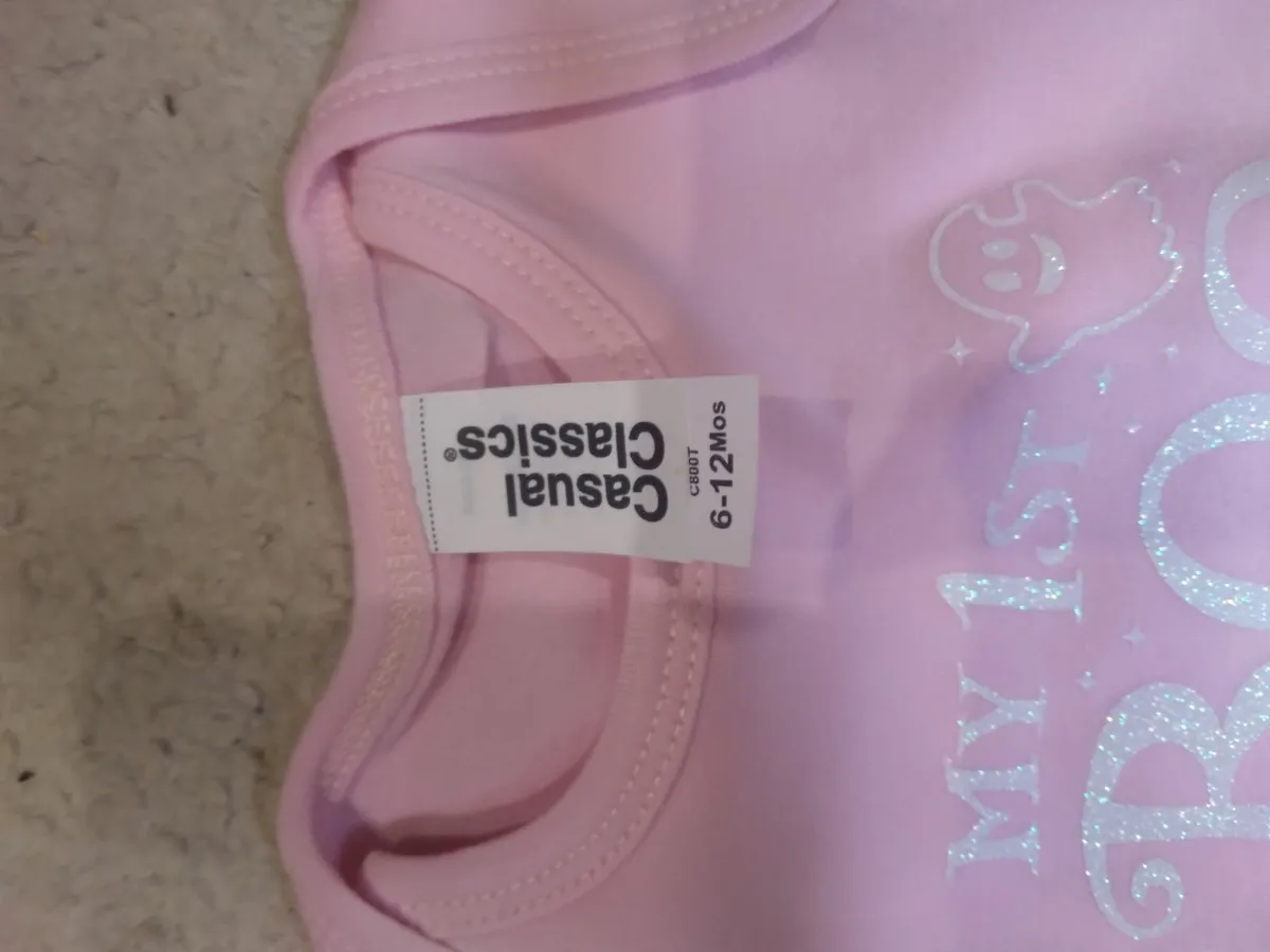 Pink Halloween BabyGrow – My 1st Boo Bodysuit for - Image 3