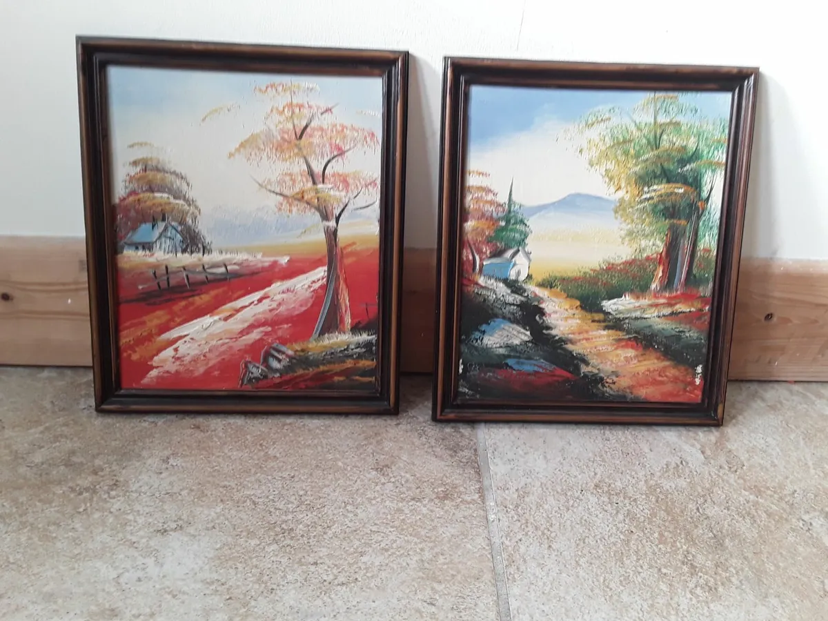 Two lightweight acrylic paintings - Image 1