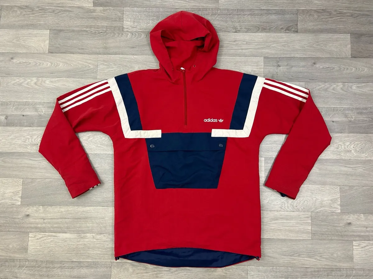 Retro Adidas Hooded Anorak Jacket Mens Small - Image 1