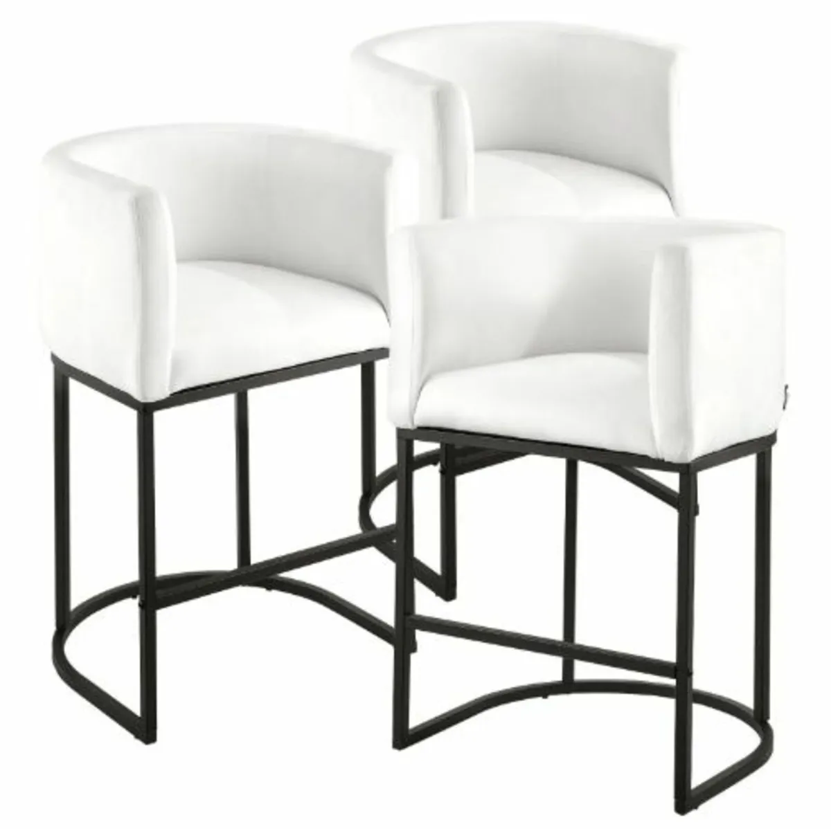 Bar Stool Set of 3, 63cm Counter Height Stools, - Image 1