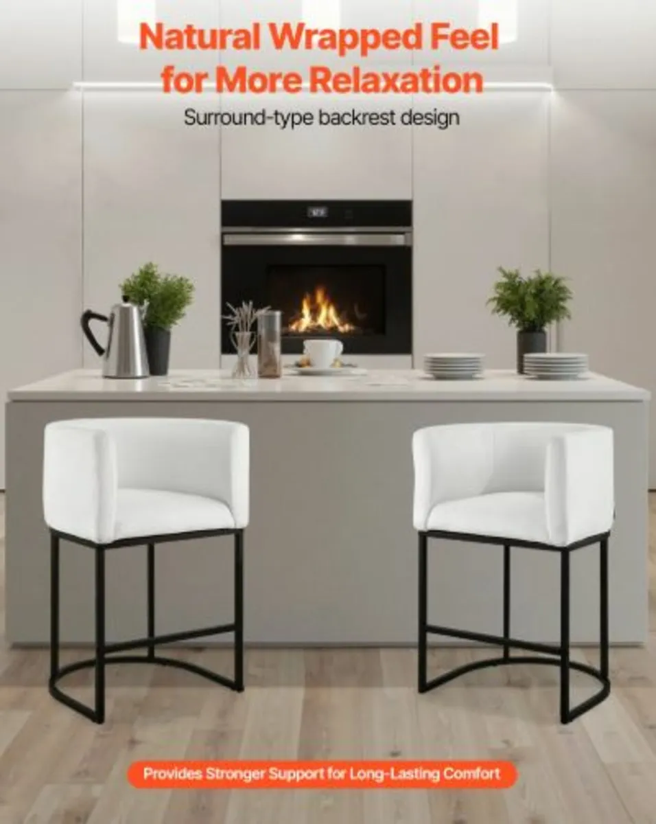 Bar Stool Set of 3, 63cm Counter Height Stools, - Image 2