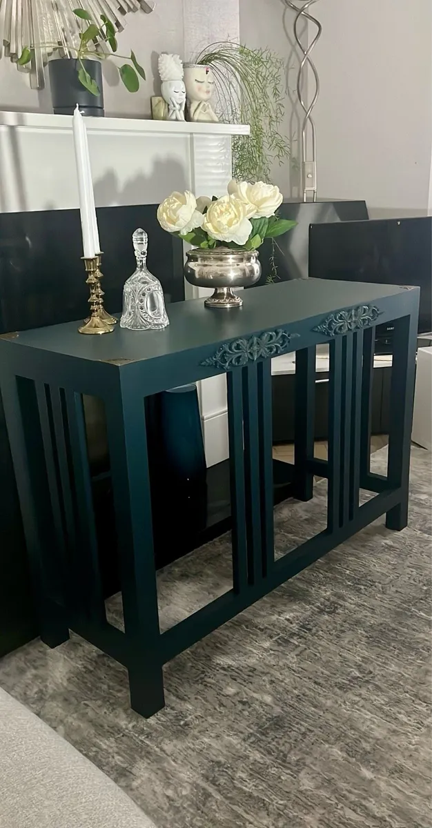 Stunning wood console table professionally pained - Image 1
