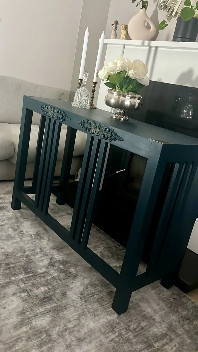 Stunning wood console table professionally pained - Image 2