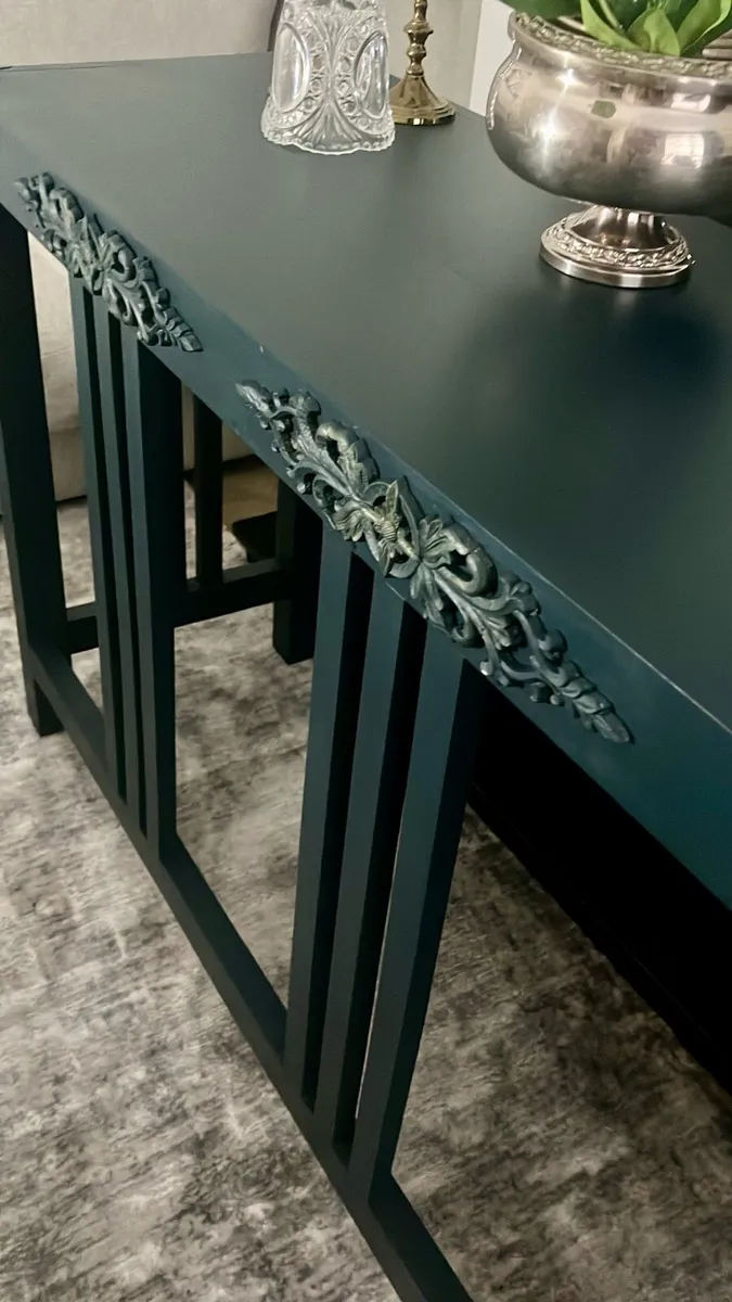 Stunning wood console table professionally pained - Image 3
