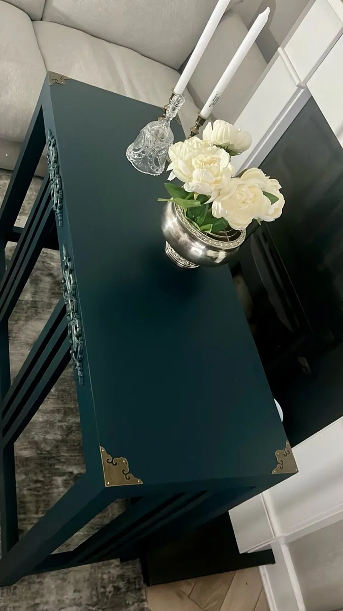 Stunning wood console table professionally pained - Image 4