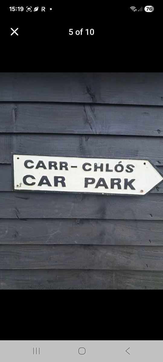 Car park cast iron sign