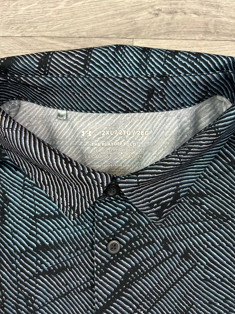 Under Armour Playoff Patterned Golf Polo Shirt XXL - Image 4