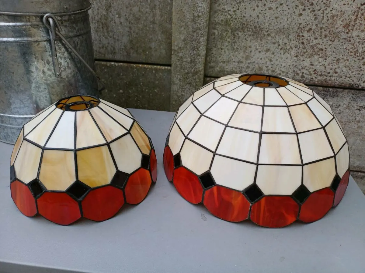 Vintage Tiffany Style Ceiling Shades - Image 1