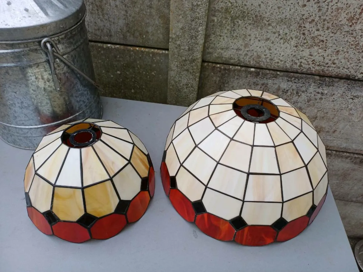 Vintage Tiffany Style Ceiling Shades - Image 2