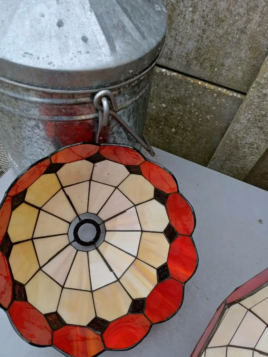 Vintage Tiffany Style Ceiling Shades - Image 3