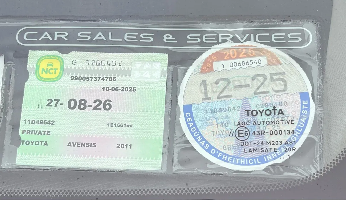 2011 Toyota Avensis 2.0 Diesel New NCT and TAX - Image 3