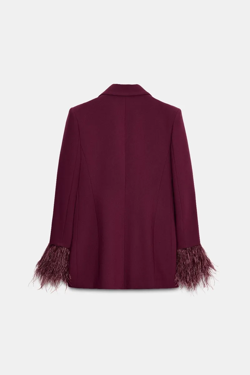 ZARA FEATHER CUFF BLAZER - Image 2