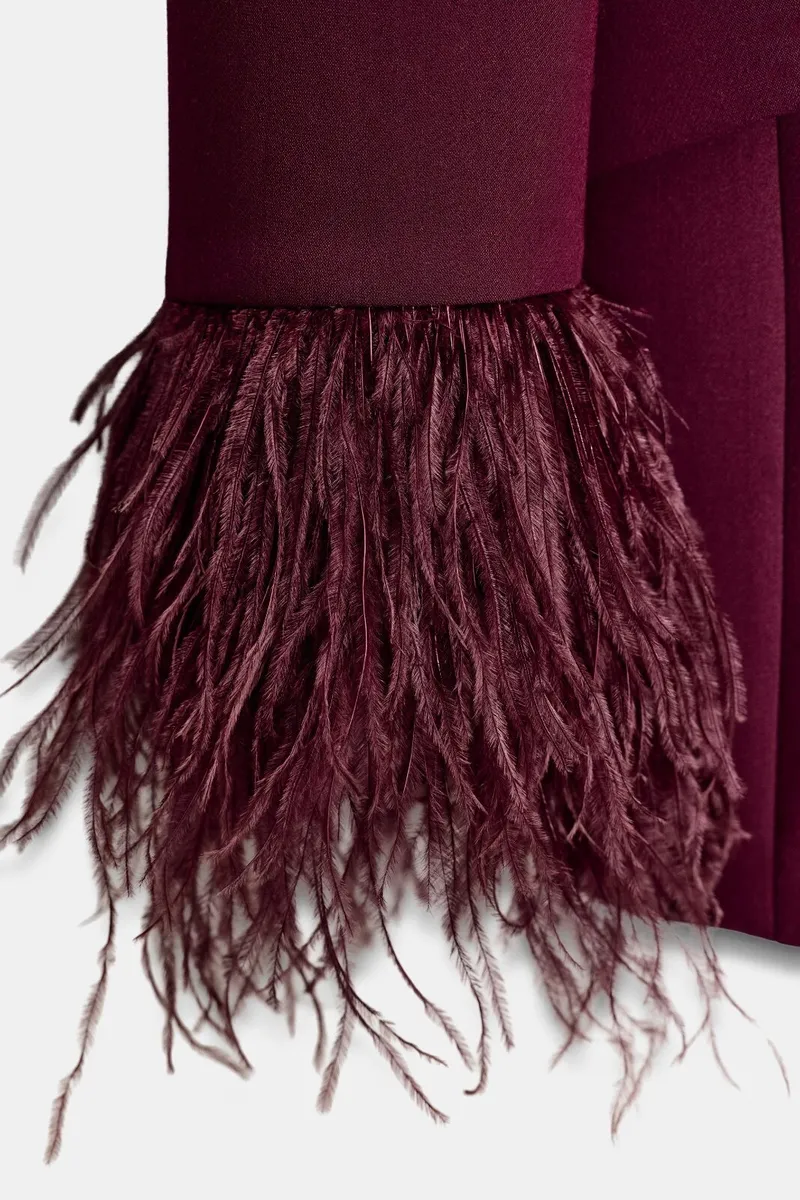 ZARA FEATHER CUFF BLAZER - Image 4