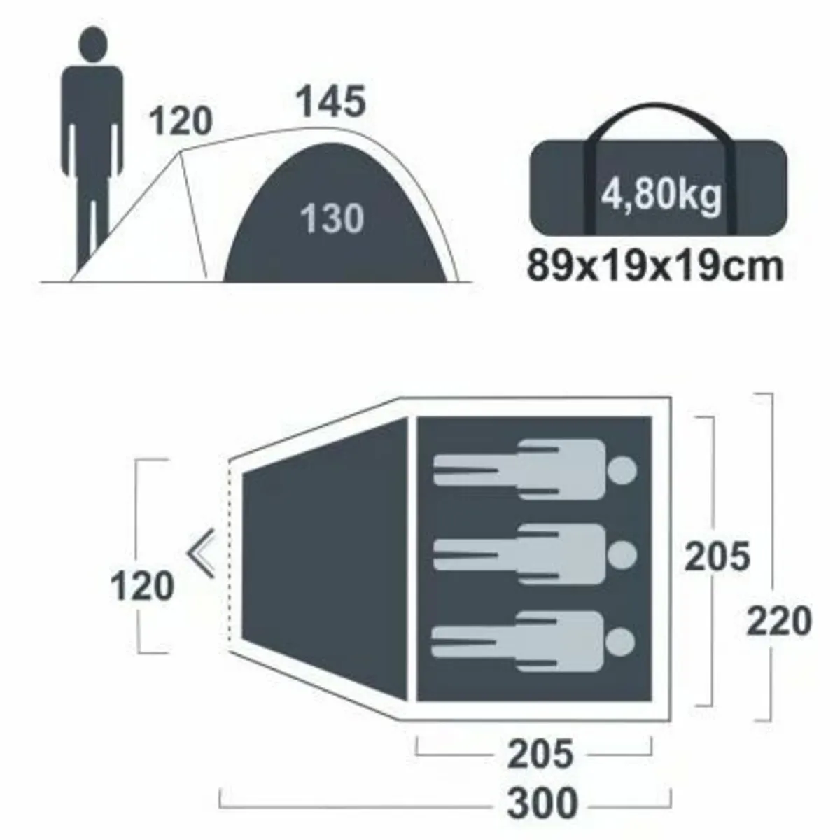 Tent Dome Tent Window Ventilation Waterproof 5000m - Image 3