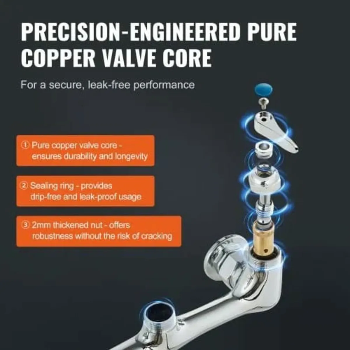 Commercial Faucet with Pre-Rinse Sprayer, 36" (91. - Image 3