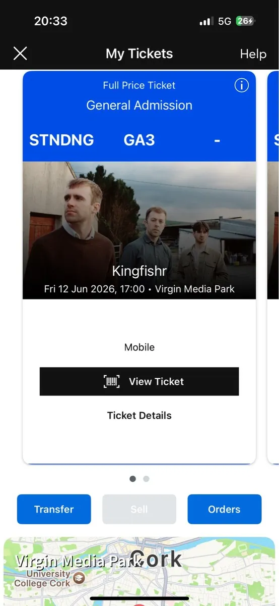 Kingfishr Tickets, Cork, 12th June