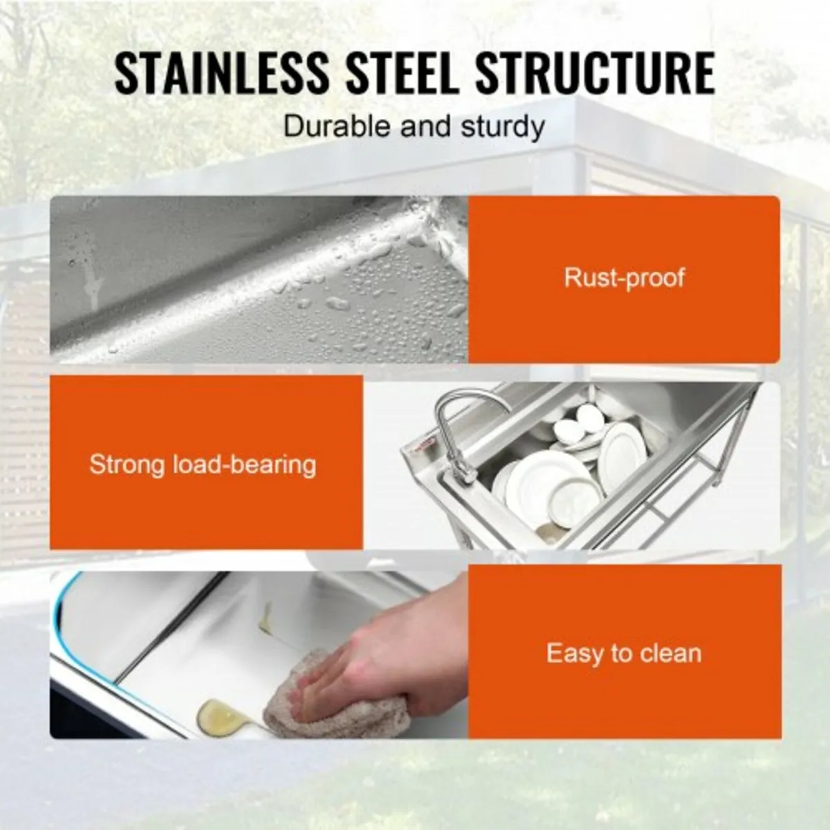 Stainless Steel Utility Sink, Free Standing Single - Image 3