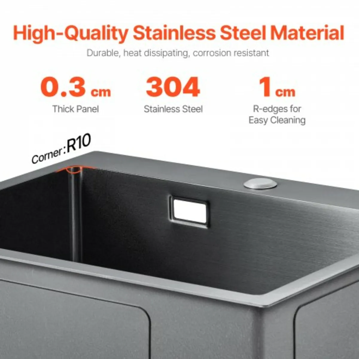 40cm Kitchen Sink Workstation, 304 Stainless Steel - Image 2
