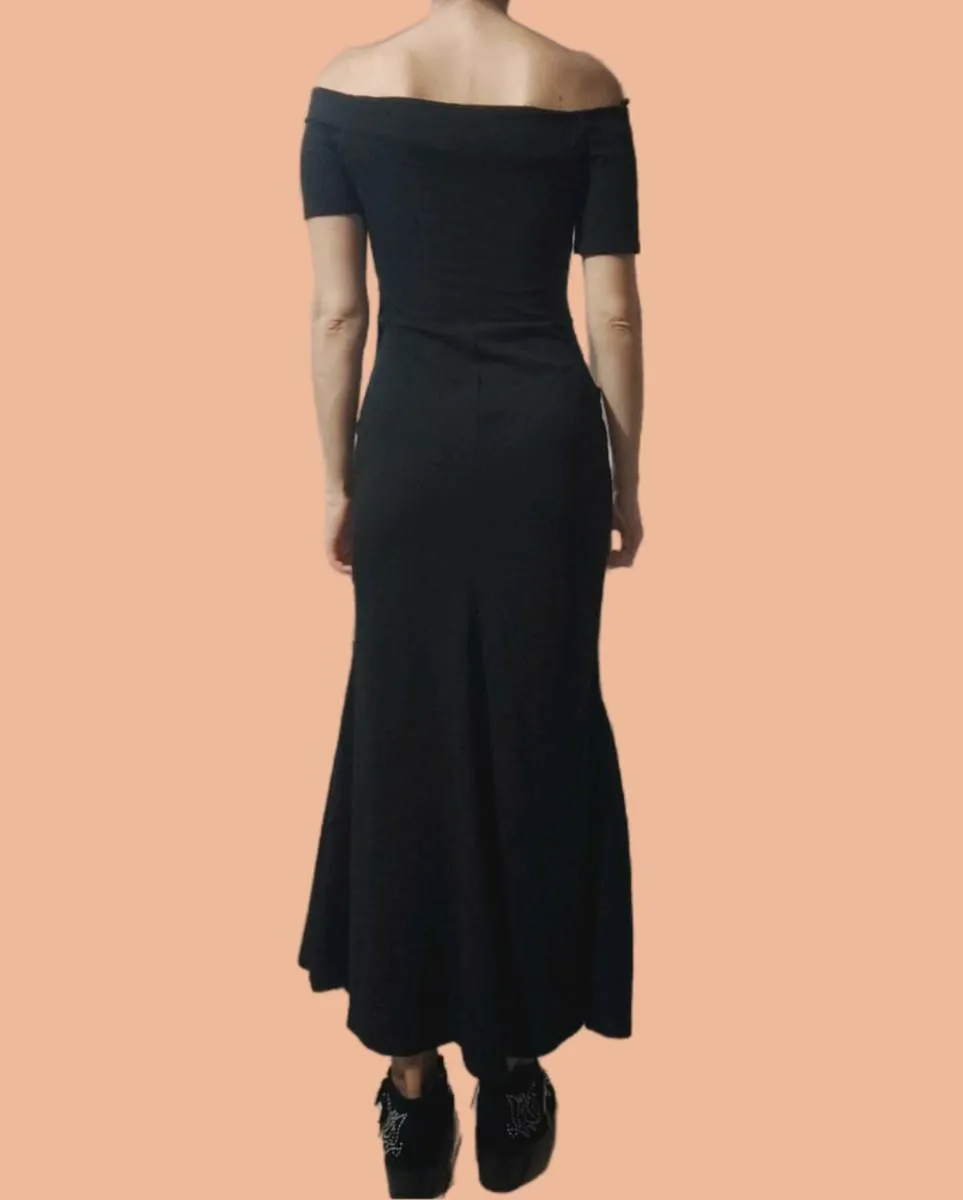 Fever Fish Off-Shoulder Black Dress – Size 12 – El - Image 4