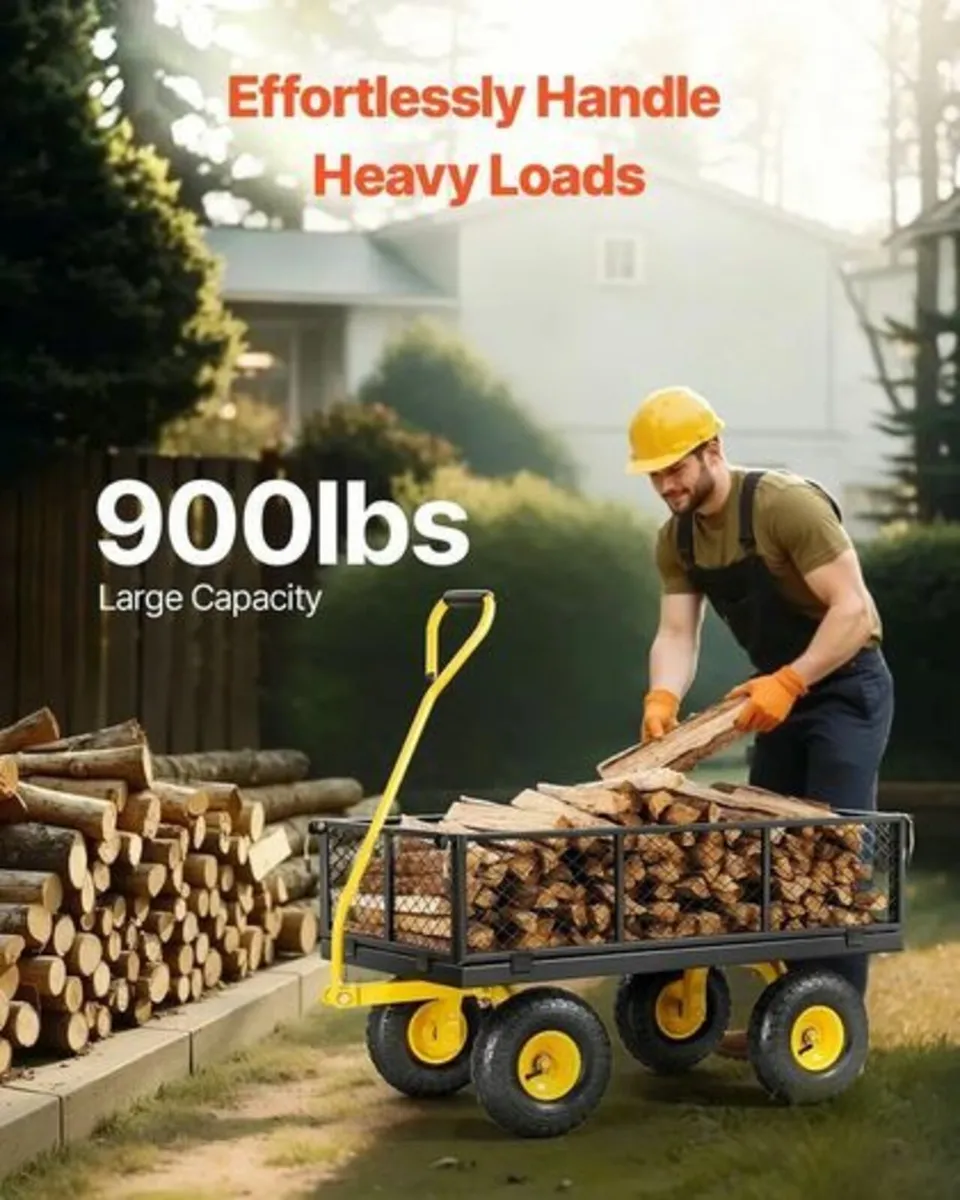 Heavy Duty Garden Cart with 408kg Load Capacity - Image 2