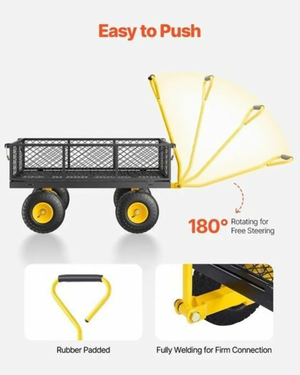 Heavy Duty Garden Cart with 408kg Load Capacity - Image 3