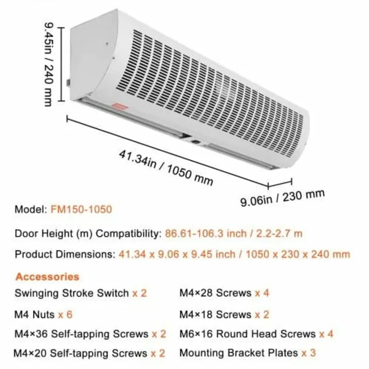 1.1m Commercial Indoor Air Curtain Super Power 2 S - Image 3
