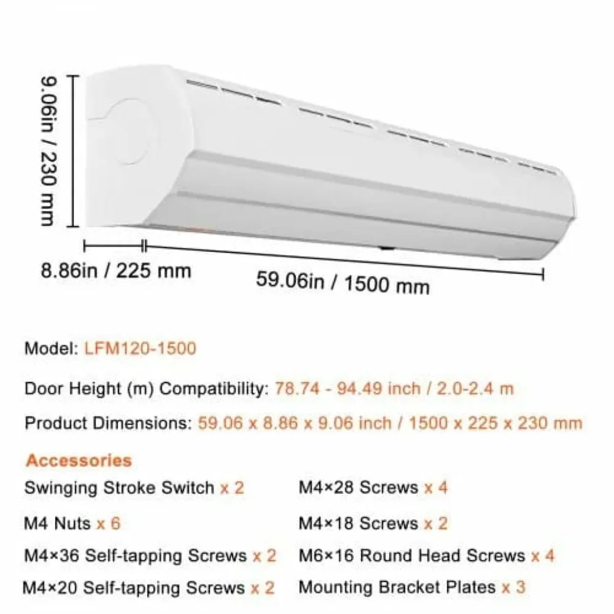 1.5m Commercial Indoor Air Curtain Super Power 2 S - Image 2