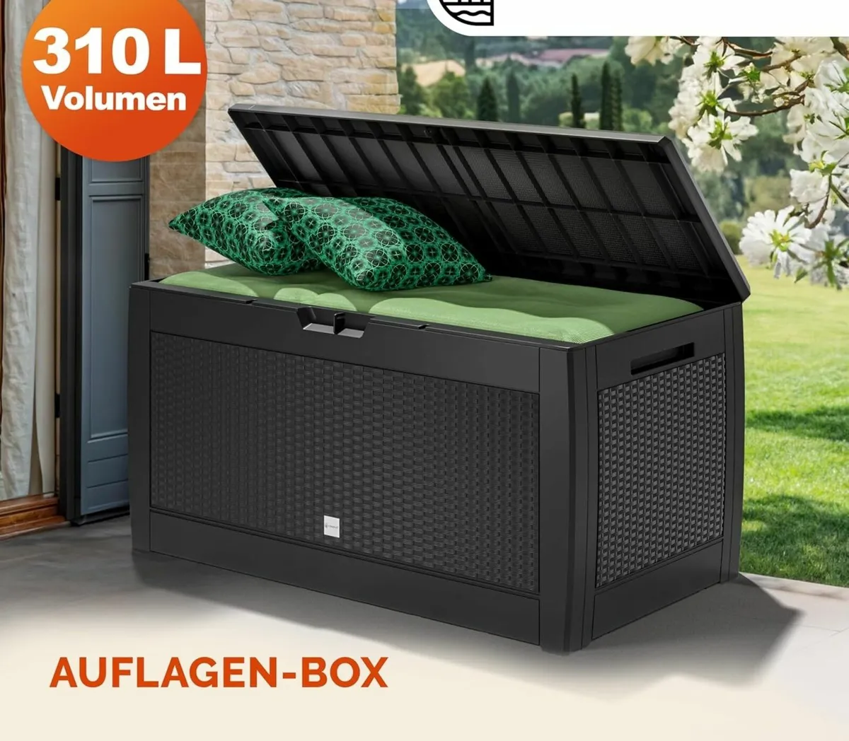 310L Rattan-Style Outdoor Storage Box - Image 1