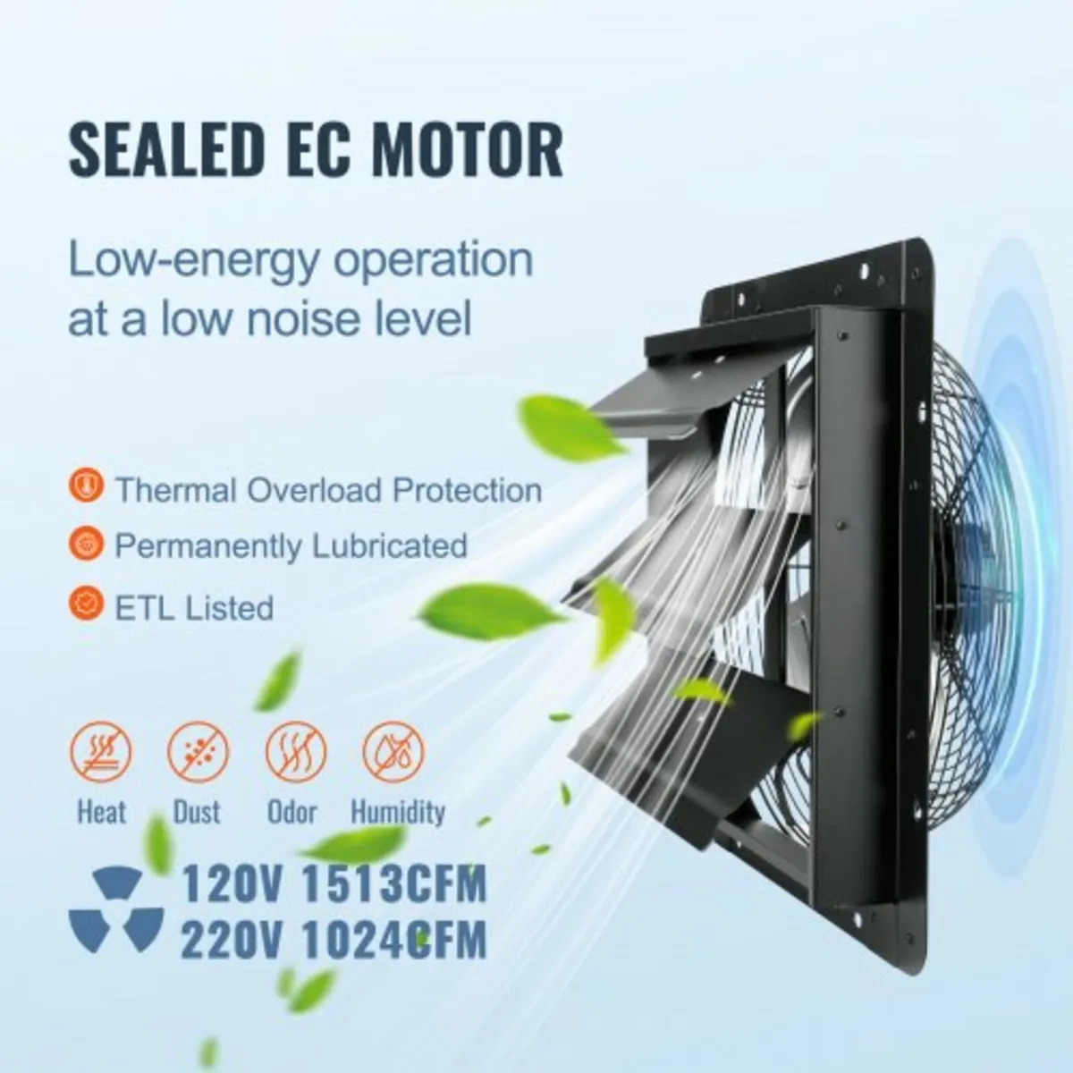 Exhaust Fan, 356 mm with Temperature Humidity Cont - Image 4