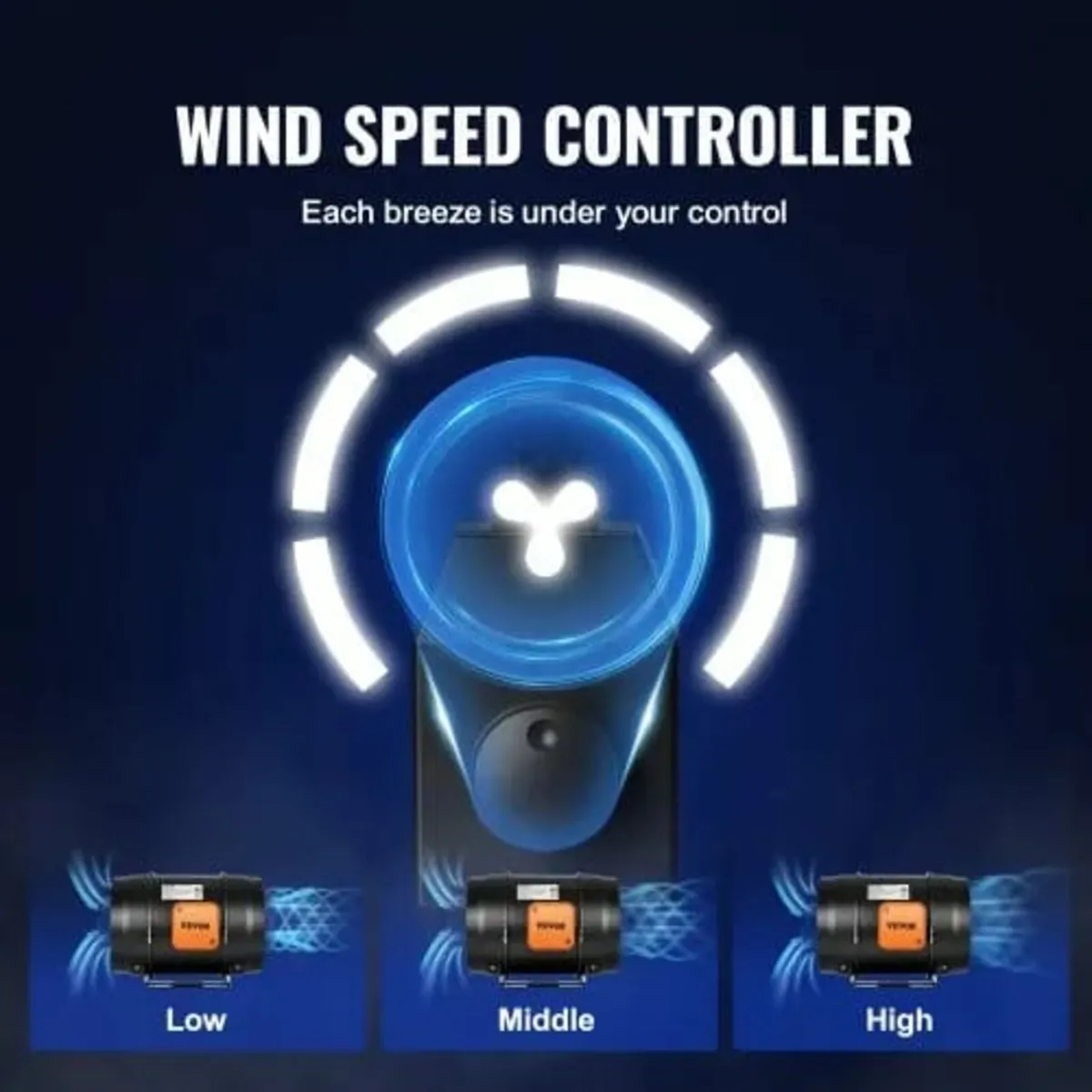 Inline Duct Fan, 203.2mm 506.2 CFM with Variable S - Image 3
