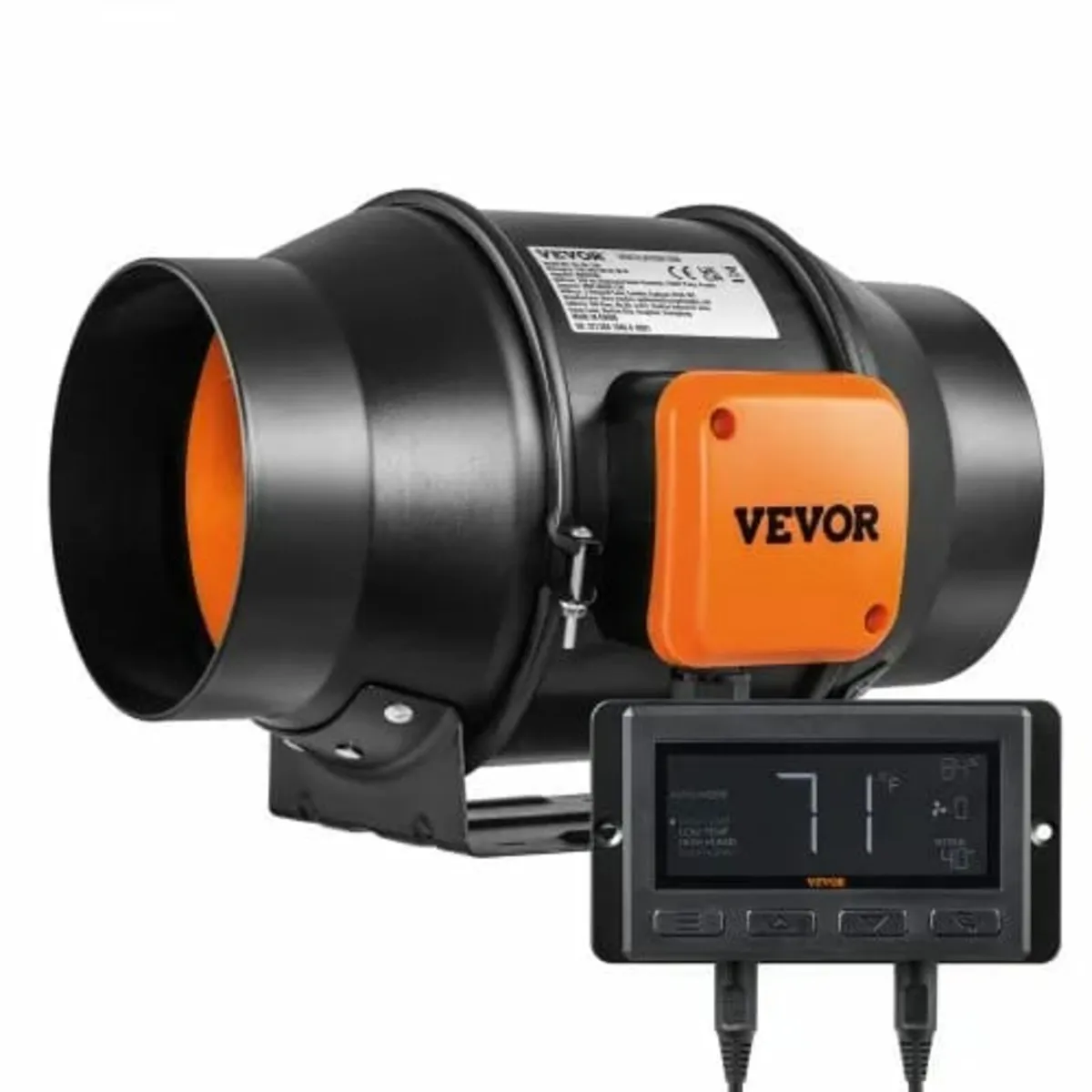 Inline Duct Fan, 6-Inch 402 CFM with Temperature H - Image 1